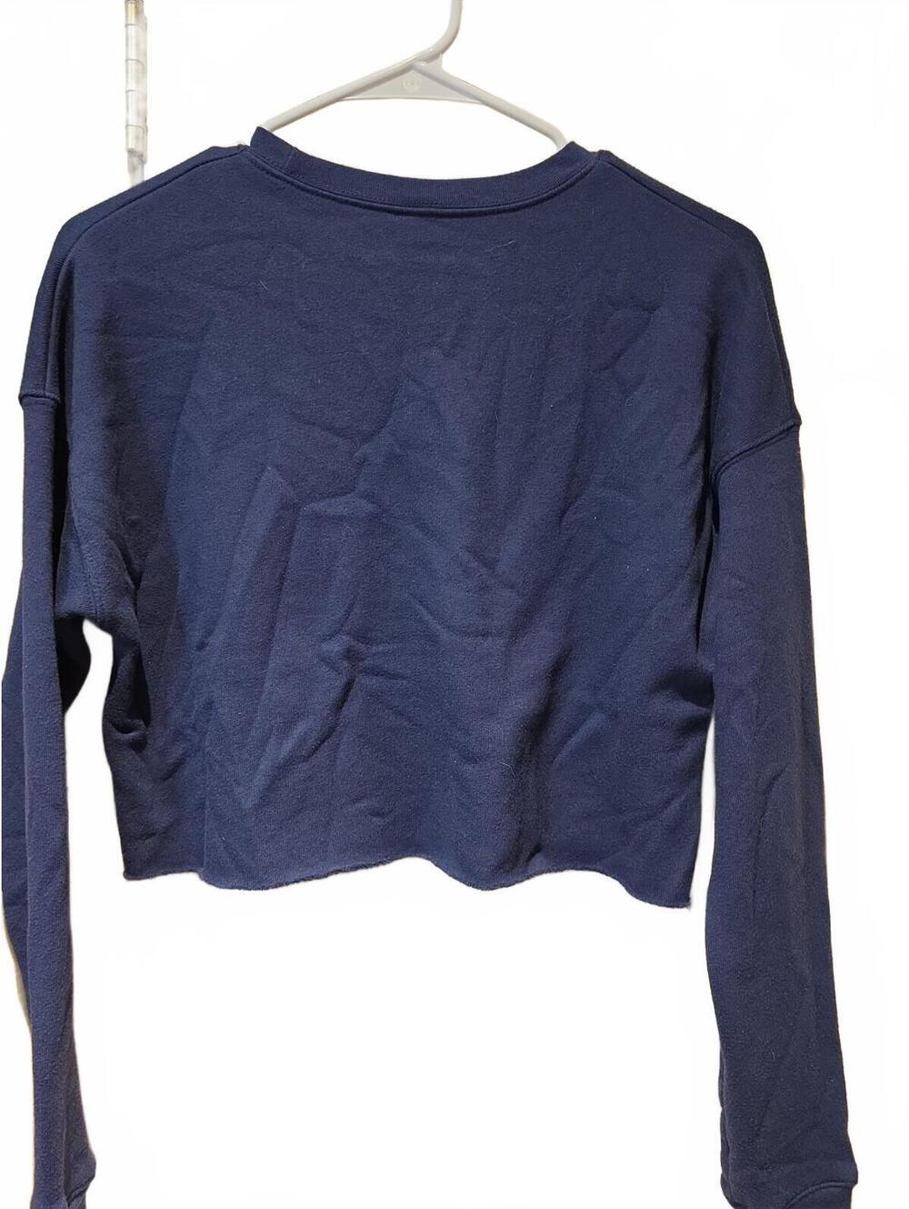 Jetty Cropped Raw Hem Sweatshirt With Coastal Theme Size S. Super Soft - Picture 5 of 5
